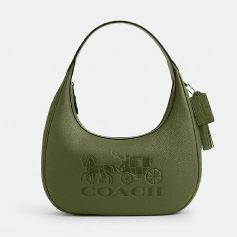 Coach Carmen Shoulder BagForest Green Leather Hobo Bag NWOT - Picture 5 of 14